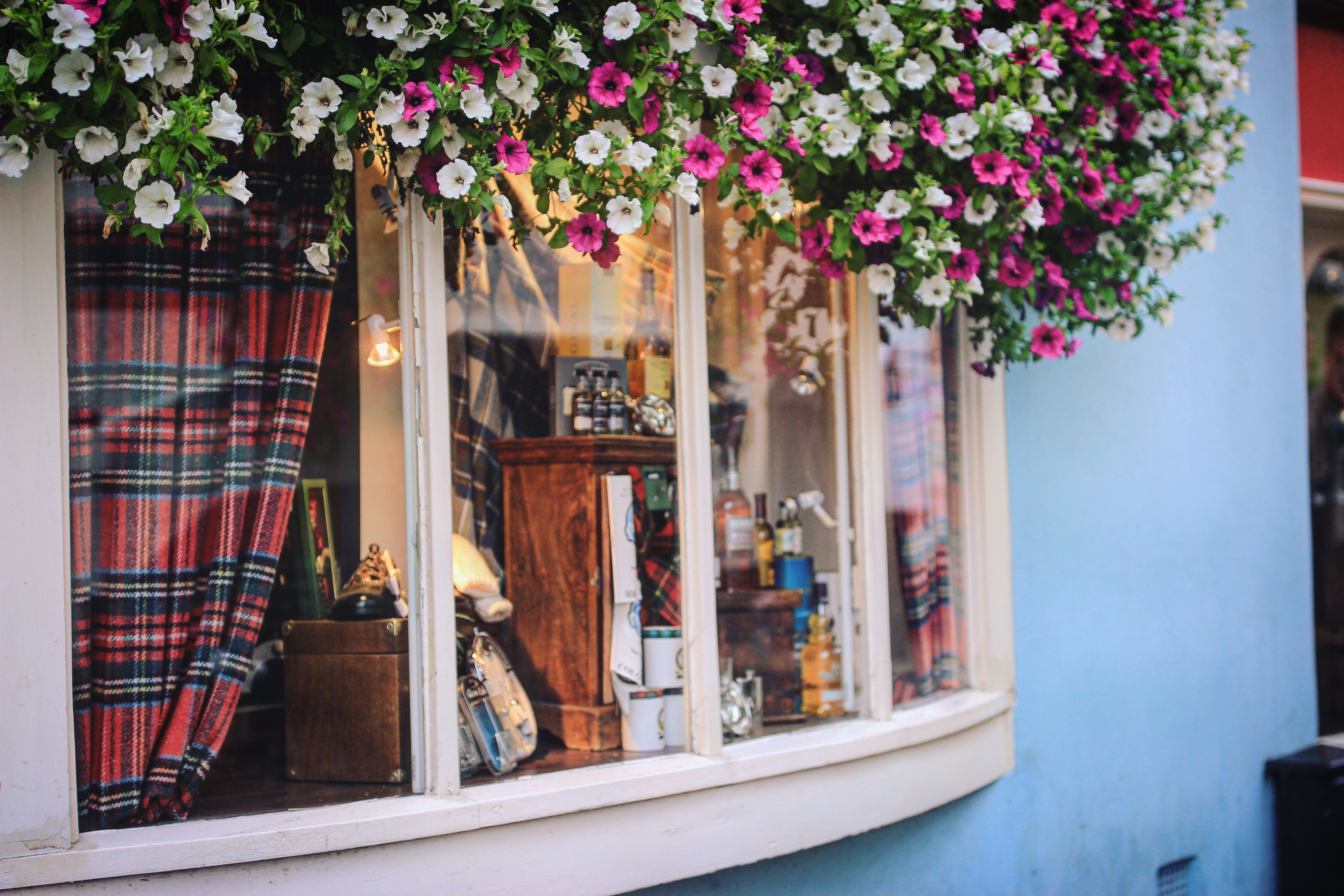 路边的商铺也在摆设上花了很多心思