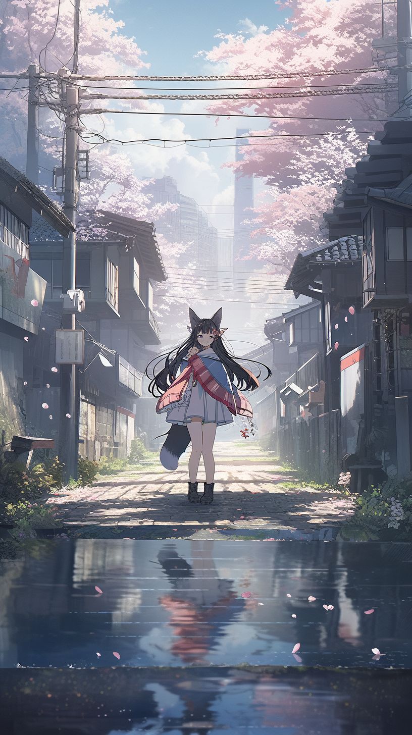 NC MKT a girl walks through a village on the ground in the styl 8d82c6de 295f 444c aa88 376eb6351ffe