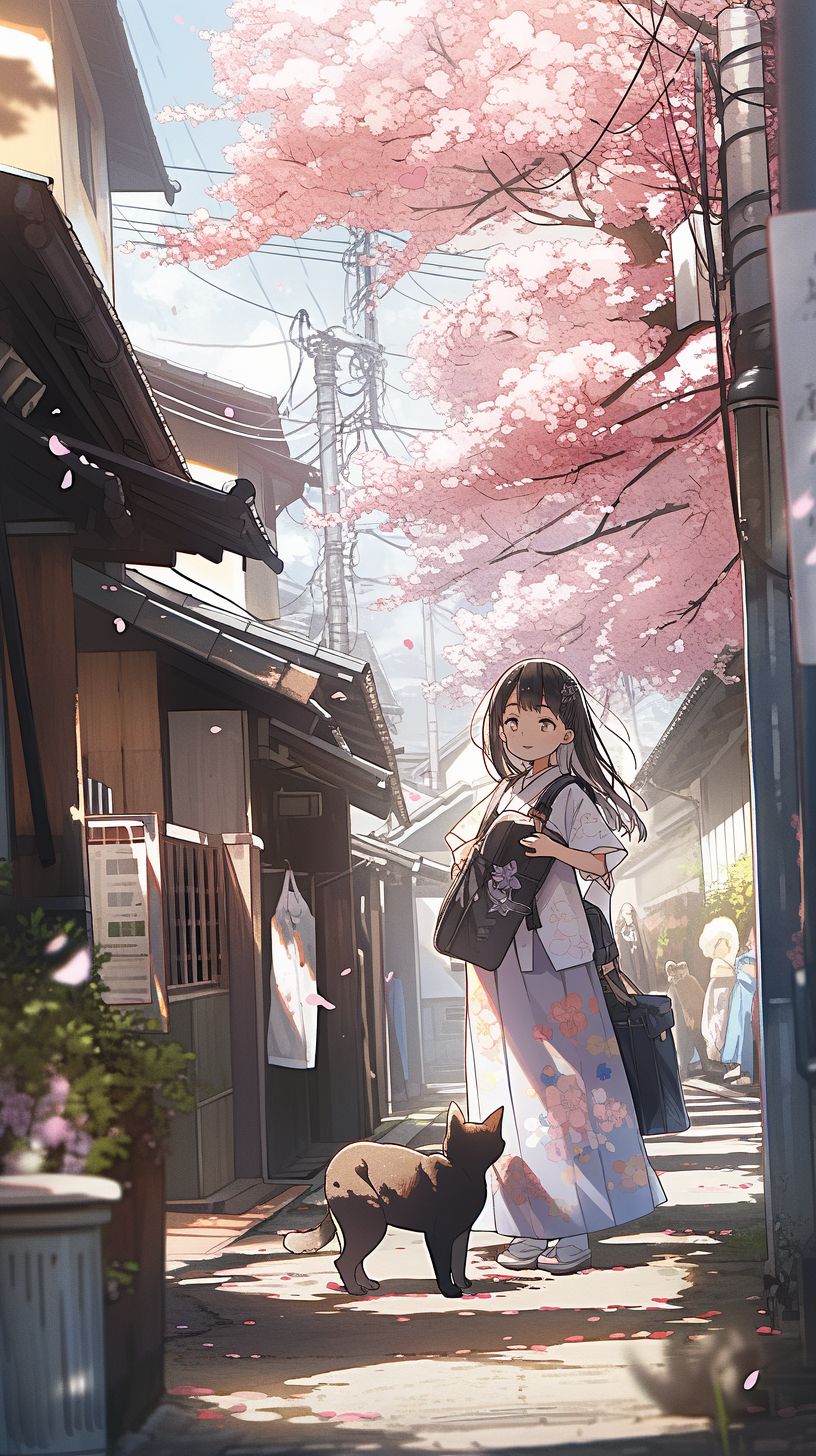 NC MKT a girl walks through a village on the ground in the styl d106bf9b 7541 4b71 b95a 2ff54a259f49