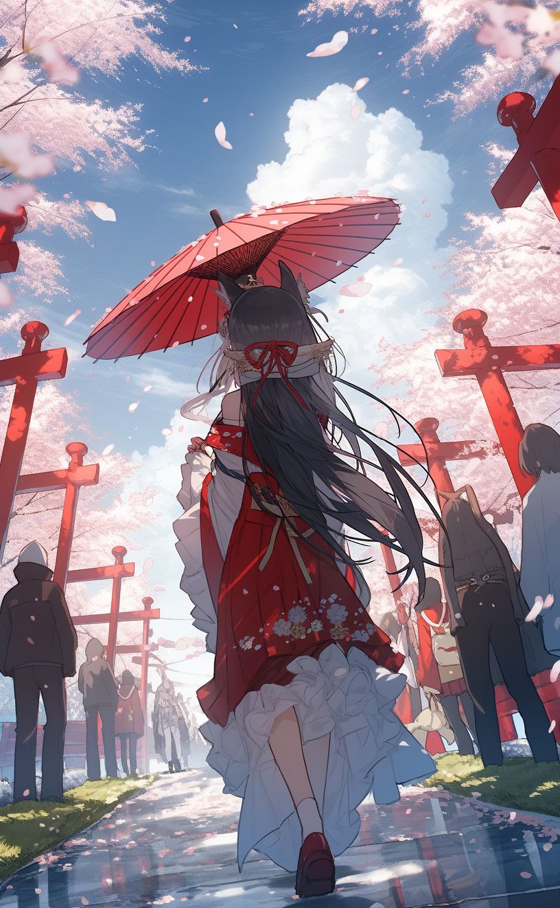 NC MKT red white and blue painting of a woman walking by cherry 1b550e05 f912 42ad 8791 2e76c00b04a4